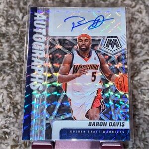 2020-21 BARON DAVIS Mosaic Prizm Autographs Golden State Warriors Basketball